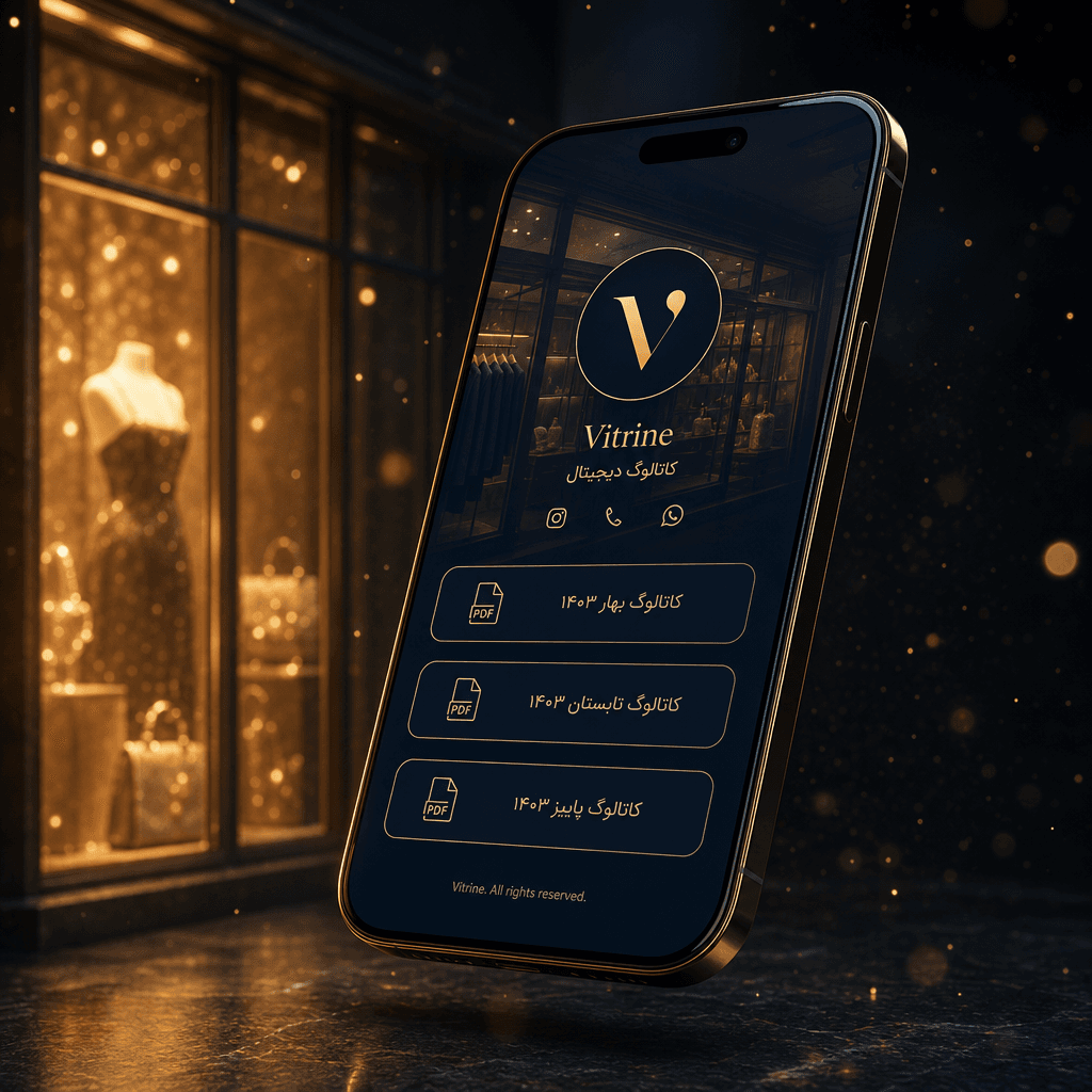 نمونه صفحه ویترین کاتالوگ روی موبایل