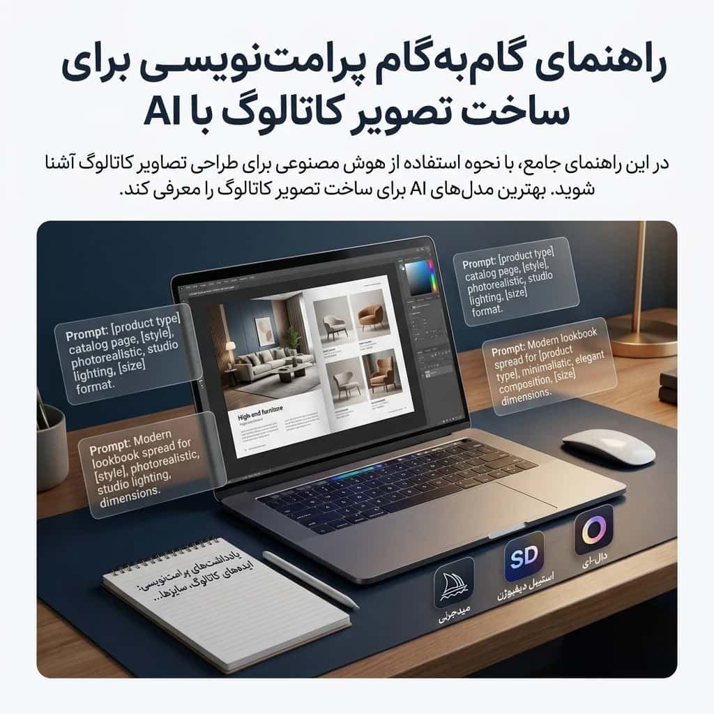 راهنمای گامبهگام پرامتنویسی برای ساخت تصویر کاتالوگ با AI