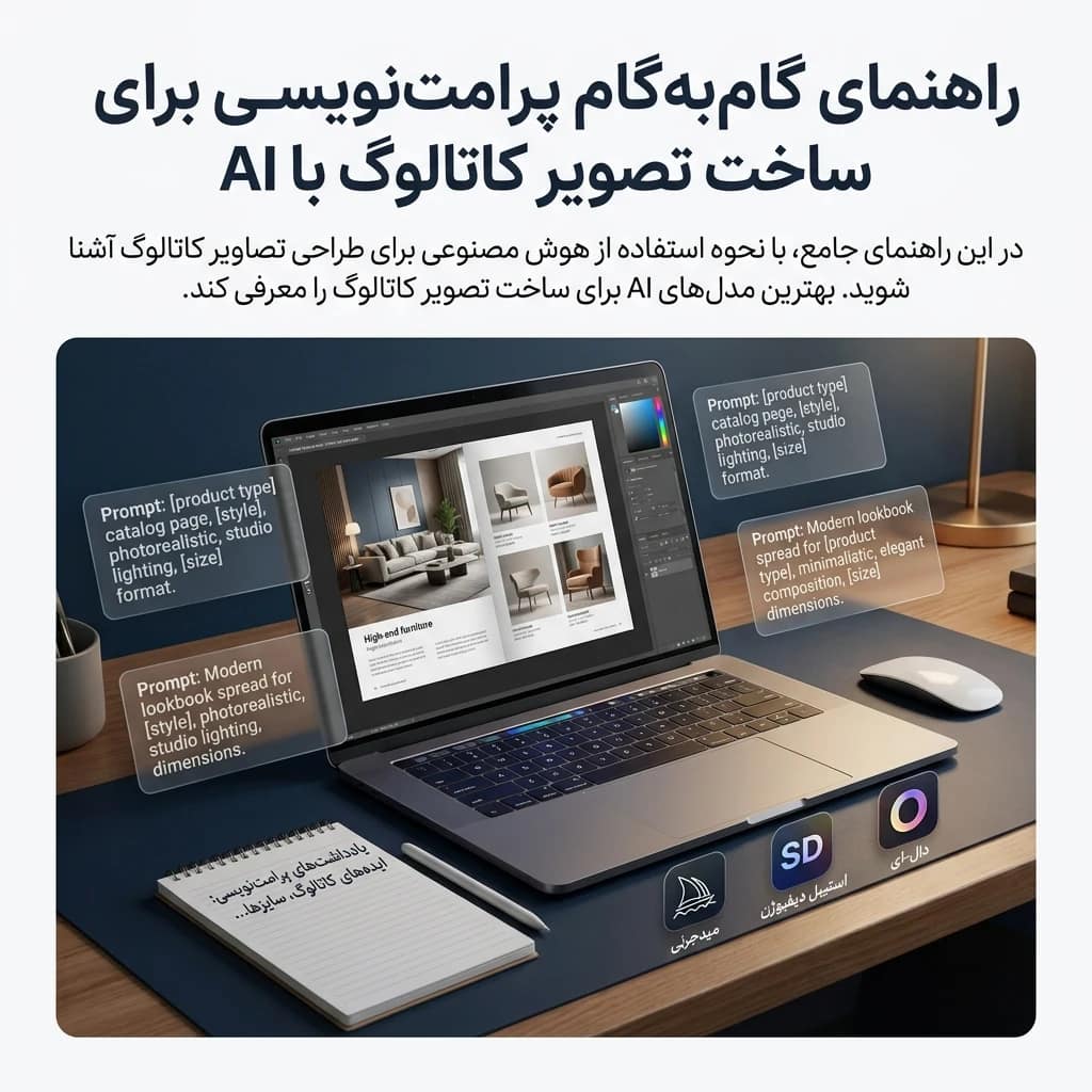 راهنمای گامبهگام پرامتنویسی برای ساخت تصویر کاتالوگ با AI