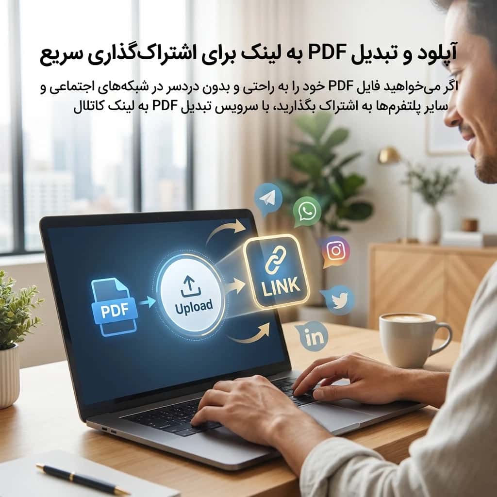 آپلود و تبدیل PDF به لینک برای اشتراکگذاری سریع