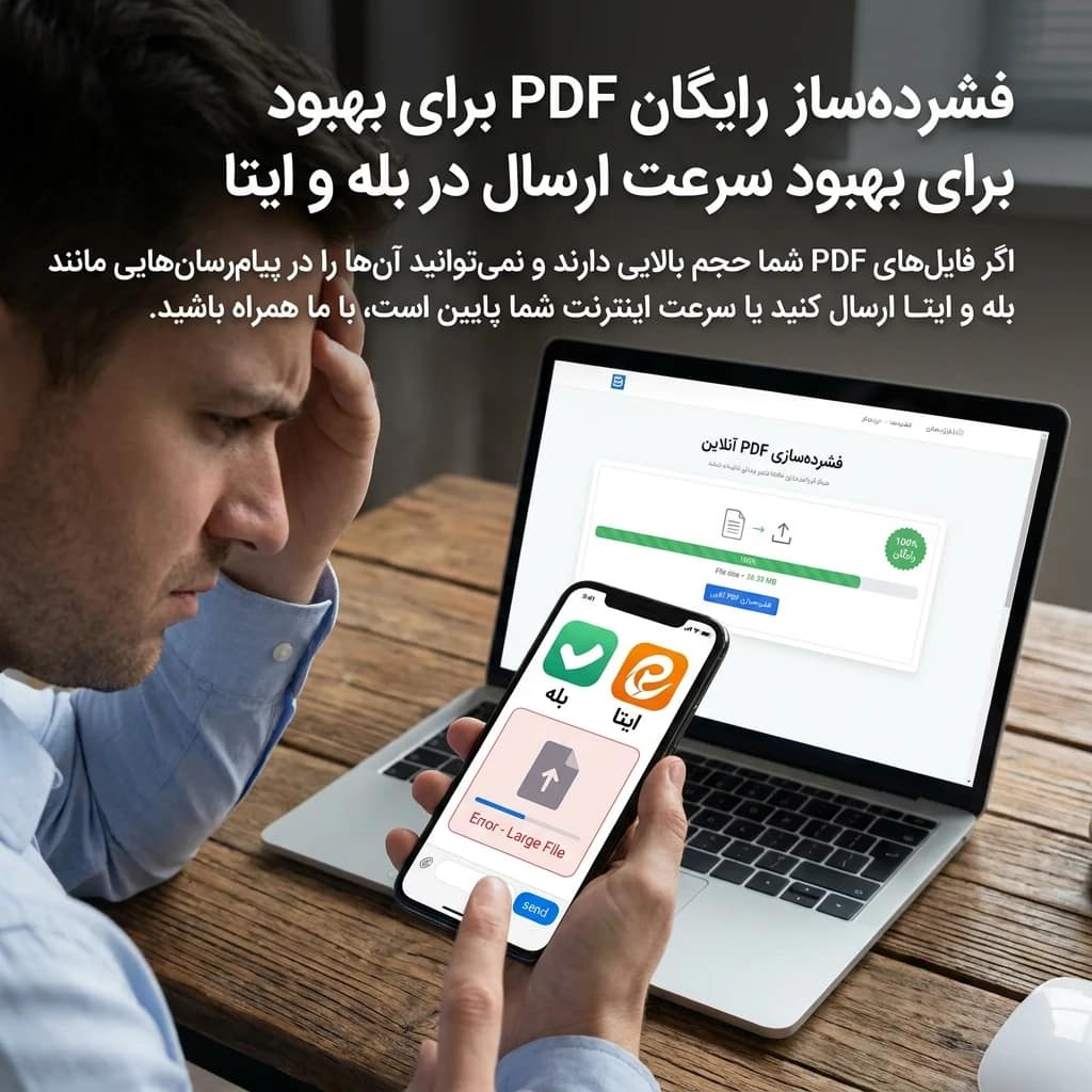 فشردهسازی رایگان PDF برای بهبود سرعت ارسال در بله و ایتا