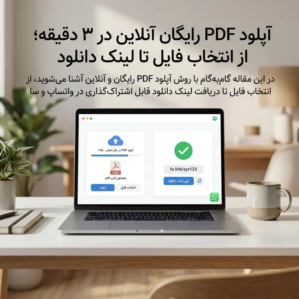 آپلود PDF رایگان آنلاین در ۳ دقیقه؛ از انتخاب فایل تا لینک دانلود