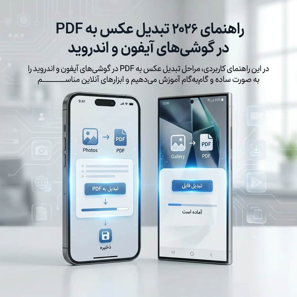 راهنمای ۲۰۲۶ تبدیل عکس به PDF در گوشیهای آیفون و اندروید