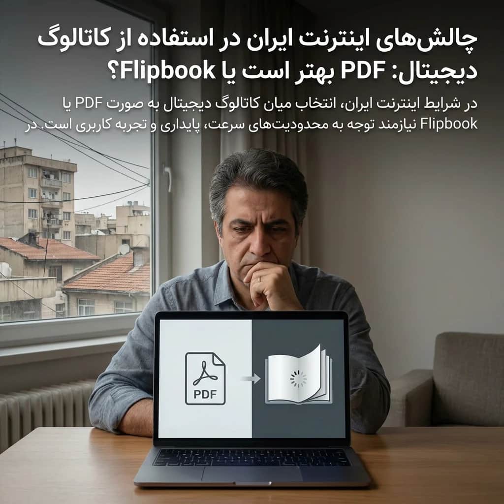 چالشهای اینترنت ایران در استفاده از کاتالوگ دیجیتال: PDF بهتر است یا Flipbook؟