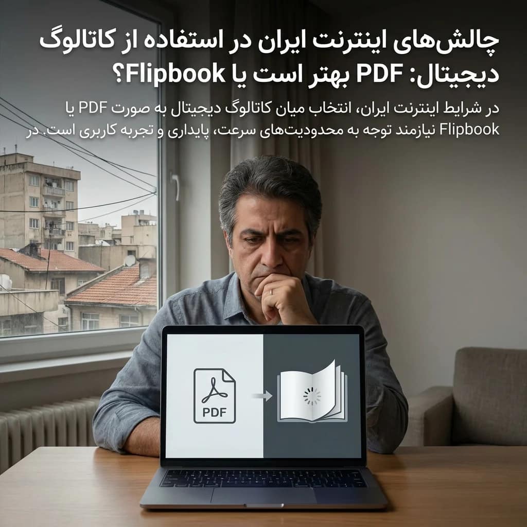 چالشهای اینترنت ایران در استفاده از کاتالوگ دیجیتال: PDF بهتر است یا Flipbook؟