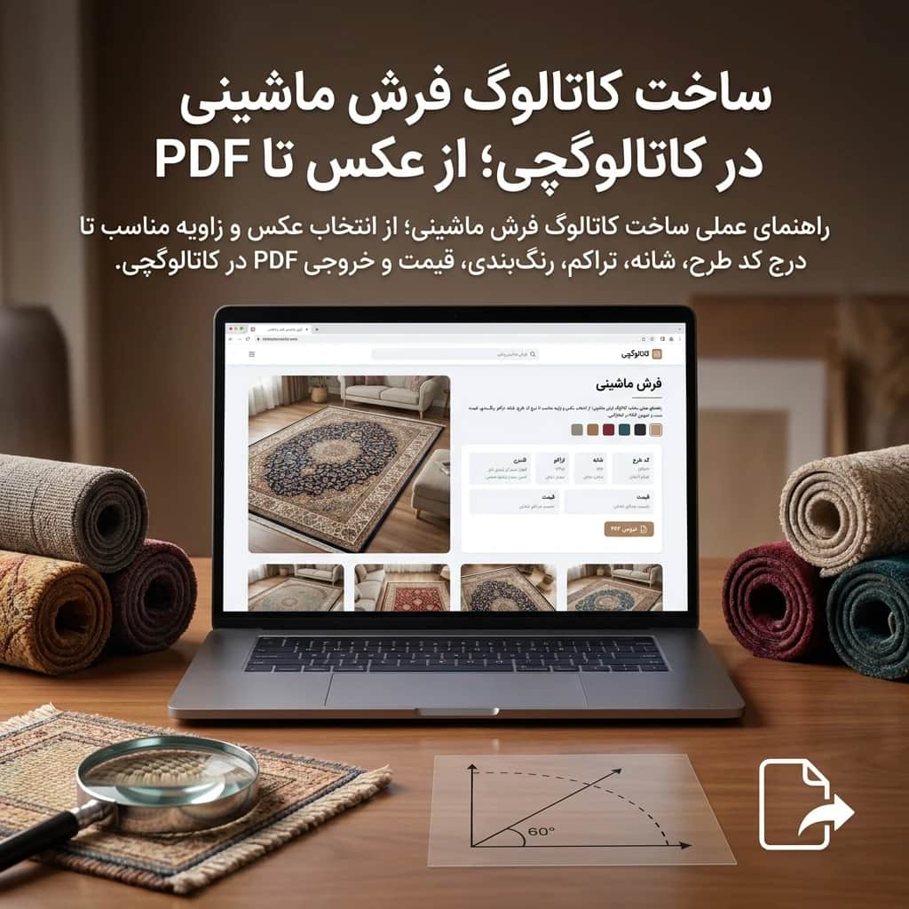 ساخت کاتالوگ فرش ماشینی در کاتالوگچی؛ از عکس تا PDF